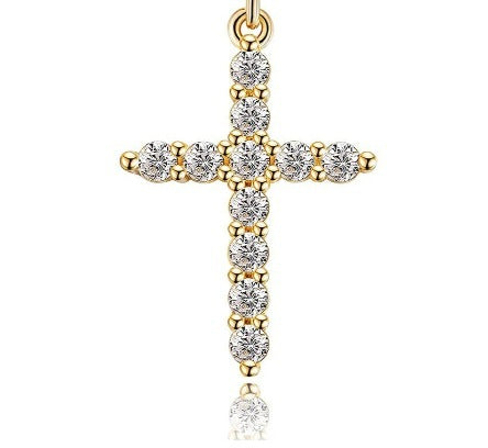 Crowned Cross Rotating Pendant Necklace