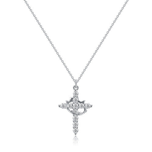 Crowned Cross Rotating Pendant Necklace