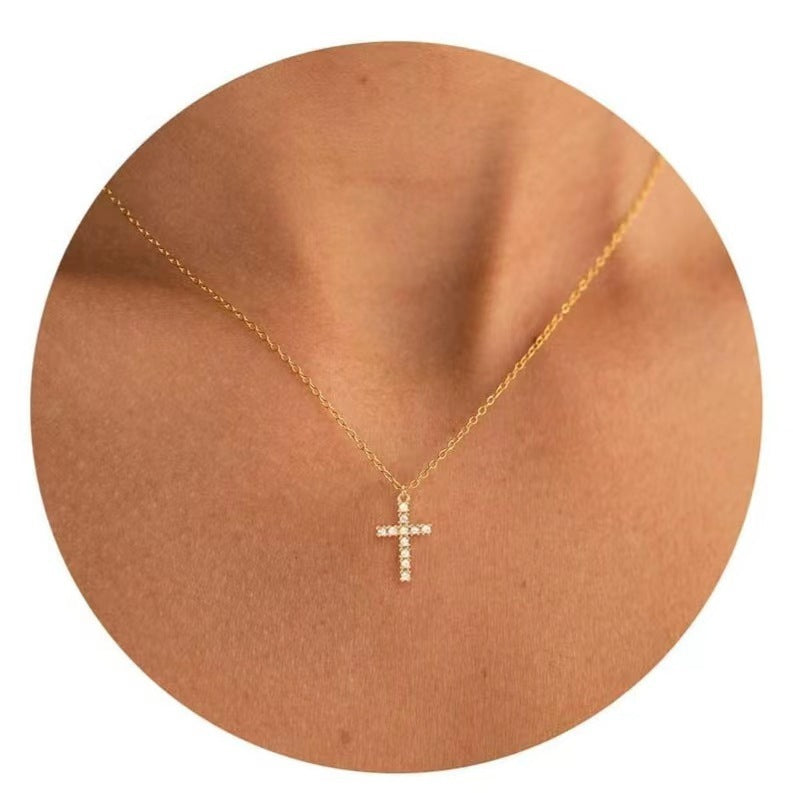 Crowned Cross Rotating Pendant Necklace