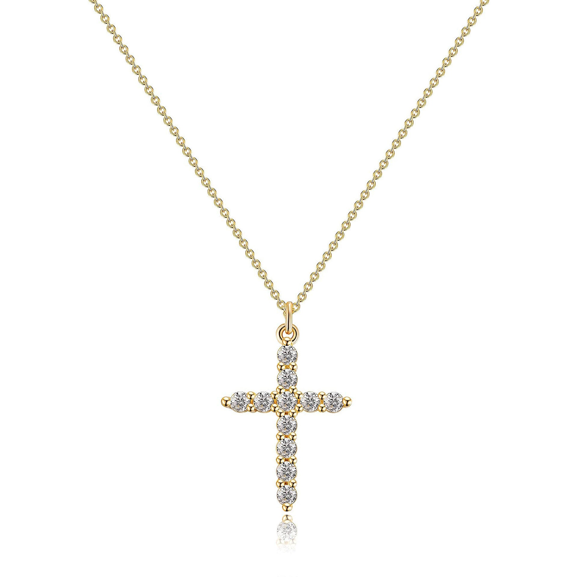 Crowned Cross Rotating Pendant Necklace