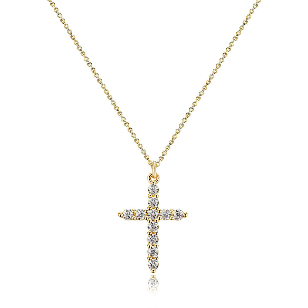 Crowned Cross Rotating Pendant Necklace